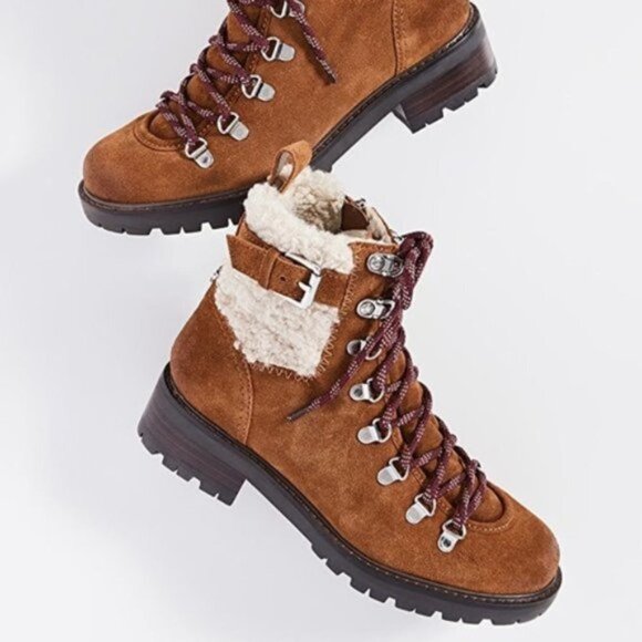 NIB Sam Edelman Brown Tenlee Hiker Winter Boots - Picture 4 of 16